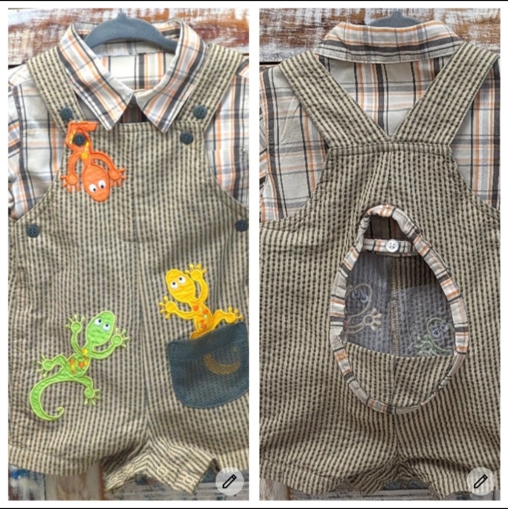 Hand Crafted Clothes Pin/Peg bag Upcycled Embroidered Child's Romper and Shirt